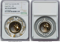 Elizabeth II gilt-silver "Jingle Bell" 2 Dollars (2 oz) 2022-P MS70 Antiqued NGC, Perth mint, KM-Unl. HID09801242017 © 2023 Heritage Auctions | All Ri...