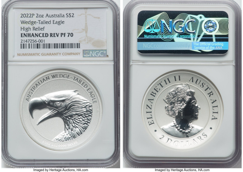 Elizabeth II silver High Relief Enhanced Reverse Proof "Wedge-Tailed Eagle" 2 Do...