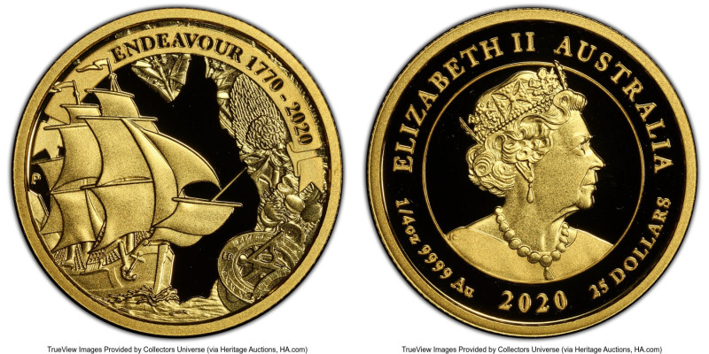 Elizabeth II gold Proof "Endeavour - 250th Anniversary" 25 Dollars (1/4 oz) 2020...