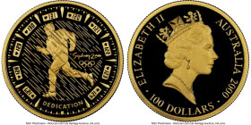 Elizabeth II gold Colorized Proof "Sydney Olympics - Sprinter" 100 Dollars 2000-P PR70 Ultra Cameo NGC, Perth mint, KM444. HID09801242017 © 2023 Herit...