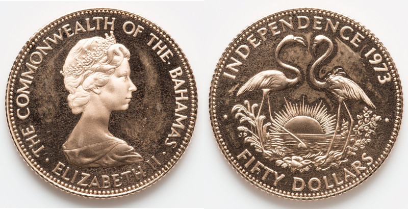 British Commonwealth. Elizabeth II gold "Independence Anniversary - Two Flamingo...