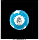 Republic enameled silver Colorized "Blue Marble Planet" 5 Dollars (3 oz) UNC, Mintage: 999. Planet series. Globe-shaped coin measuring 50mm at its dia...