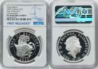 Elizabeth II silver Proof "Tudor Beasts - Yale of Beaufort" 2 Pounds (1 oz) 2023 PR70 Ultra Cameo NGC, Tudor Beasts series. First Releases. HID0980124...