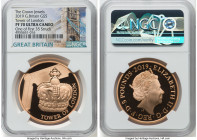 Elizabeth II gold Proof "The Crown Jewels" 5 Pounds 2019 PR70 Ultra Cameo NGC, Royal Mint, S-L74. Limited Edition Presentation: 325. Tower of London s...