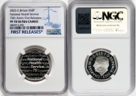 Charles III silver Proof "National Health Service - 75th Anniversary" 50 Pence 2023 PR70 Ultra Cameo NGC, Mintage: 4,260. First Releases. HID098012420...