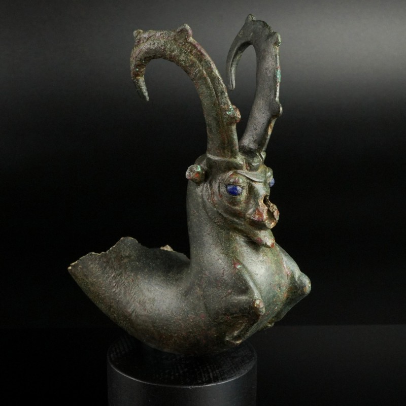 Achaemenid Bronze Ibex Rhyton
6th-4th century BCE
Bronze, 132 mm (without stan...