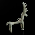 Celtic Bronze Stag
2nd-1st century BCE
Bronze, 51 mm
Massive cast. Suspension loop on the back.
Very fine condition. One antler is missing.
Ex. C...