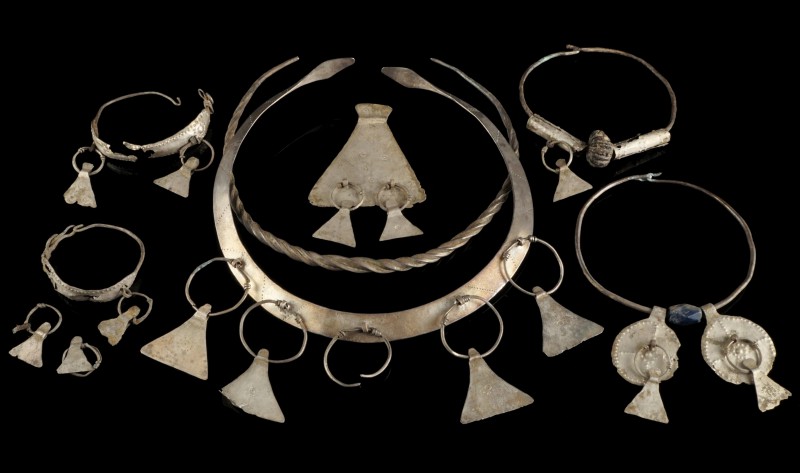 Lage Iron Age Silver Jewellery Set
2nd-1st century BCE
Silver, 147 mm (largest...