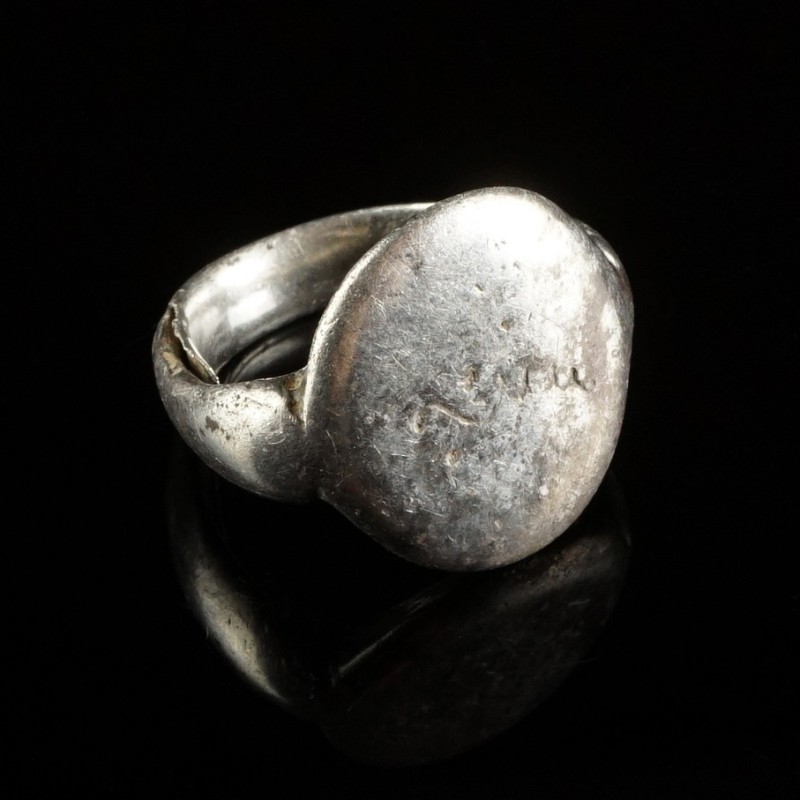 Byzantine/Medieval Silver Ring
14th-16th century CE
Silver, 23 mm, 18 mm inter...