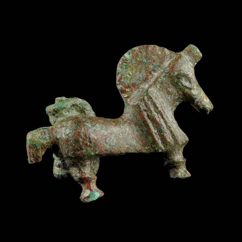 Roman Horse Brooch
2nd-3rd century CE
Bronze, 38 mm

Very fine condition. Pi...