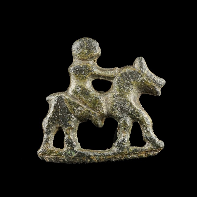 Roman Horseman Brooch
2nd-3rd century CE
Bronze, 30 mm

Fine condition. Pin ...