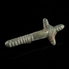 Migration Period Brooch
4th-6th century CE
Bronze, 45 mm
Cross-shaped.
Very fine condition. Pin is missing.
Ex. Coll. M.D., acquired at the europ...