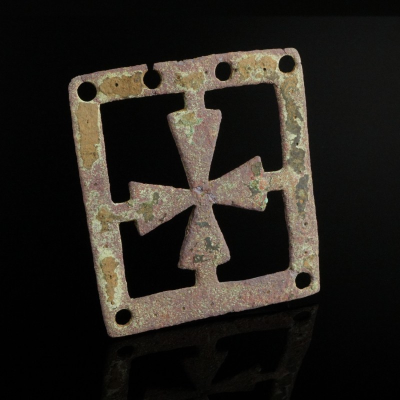 Byzantine Cross Plaque
8th-15th century CE
Bronze, 57 mm

Fine condition.
E...
