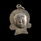 Modern Age Silver Votive Plaque
18th-20th century CE
Silver-Alloy, 41 mm, 7,18 g
Showing a head, twice punchmarked with "FV".
Very fine condition....