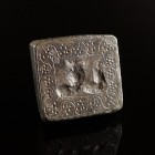 Byzantine Bronze Weight
8th-14th century CE
Bronze, 32 mm
Fine engraved.
Very fine condition. Rare!
Ex. Coll. M.D., acquired at the european art ...