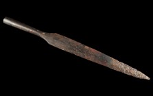 Celtic Iron Spearhead
2nd-1st century BCE
Iron, 40 cm

Very fine condition.
Ex. Coll. M.D., acquired at the european art market.; Ex. St. Paul An...