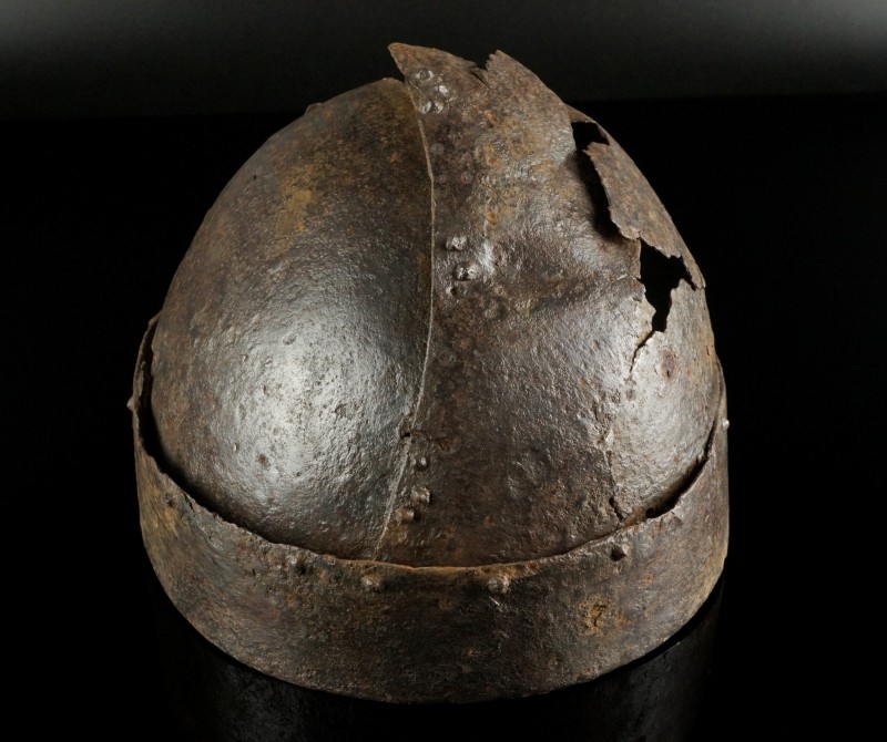 Early Byzantine Iron Banded Helmet
6th century CE
Iron, 21x17,5 cm diameter, 1...