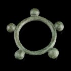 Celtic Bronze Ring/Amulet
3rd-1st century BCE
Bronze, 64 mm
Intact. Five knobs around.
Excellent condition.
Ex. Coll. M.D., acquired at the europ...