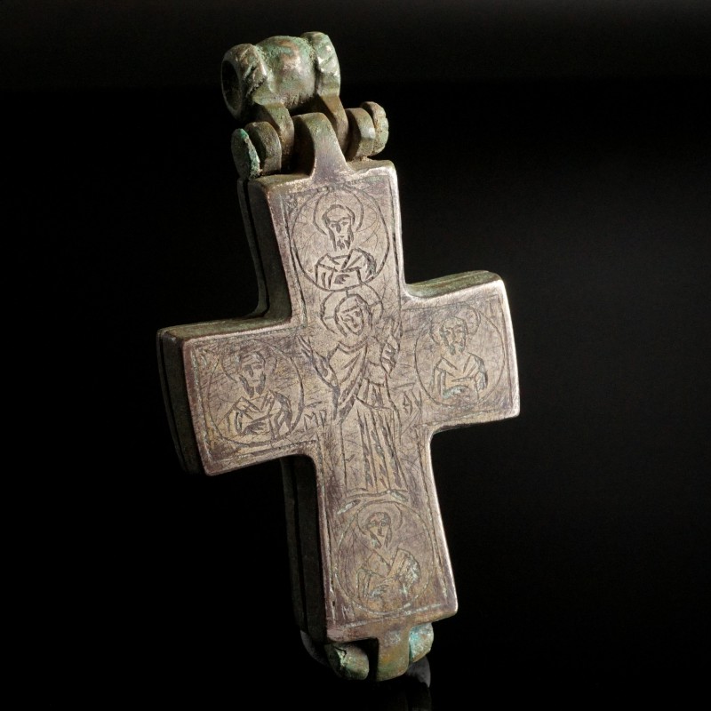 Large Byzantine Reliquary Silver Cross/Encolpion
10th-12th century CE
Silver-A...