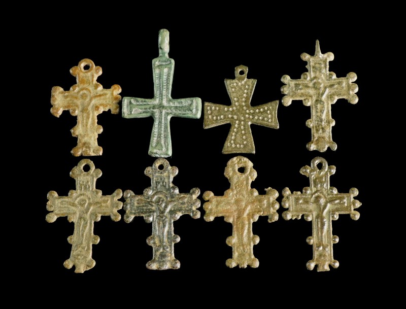 Lot of 8 Crosses
Byzatine-Early Modern Age 
Bronze/Copper-Alloy, 25-37 mm

V...