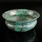 Greek Bronze Bowl
3rd-1st century BCE
Bronze, 120 mm

Very fine condition. One crack.
Ex. Coll. M.C., acquired at the european art market.