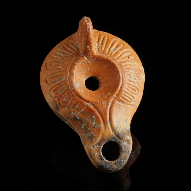 Roman Oil Lamp
1st-3rd century CE
Clay, 82 mm

Very fine condition.
Ex. Col...