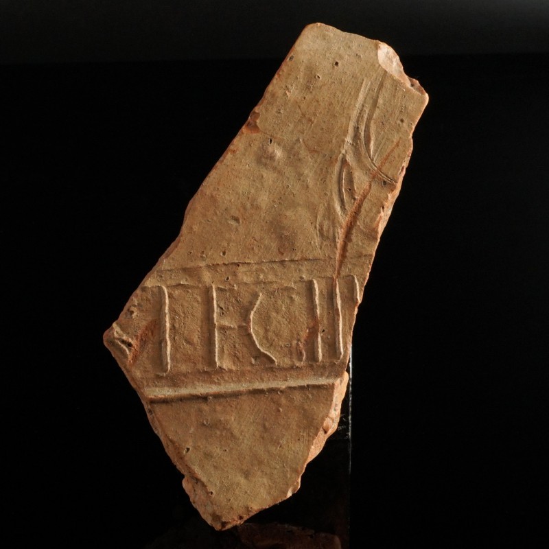Roman Legion Brick Fragment
1st-3rd century CE
Clay, 14 cm
Tegula fragment wi...