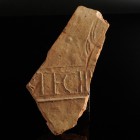 Roman Legion Brick Fragment
1st-3rd century CE
Clay, 14 cm
Tegula fragment with a stamp of the Legio III(?).
Fine condition.
Ex. Coll. L.K., acqu...