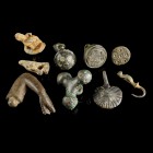 Miscellaneous 
Ancient-Modern
, 
Including a celtic pendant, two roman lead eagles and roman pendants.

Ex. Coll. M.C., acquired at the european ...