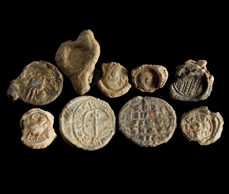 9 Lead Seals
Roman-Byzantine
Lead, 14-25 mm
Showing inscriptions, heads and a...
