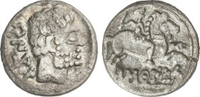 Celtiberian Coins
Denario. 120-20 a.C. BASCUNES (PAMPLONA). Anv.: Cabeza barbada a derecha, detrás leyenda ibérica BeNCoDa. Rev.: Jinete con espada a...