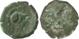 Celtiberian Coins
Semis. 50-30 a.C. CARTAGONOVA (CARTAGENA, Murcia). Anv.: Cabeza femenina con casco a derecha. Rev.: Estatua, a los lados CV - IN. 6...