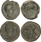 Celtiberian Coins
Lote 2 monedas As. CASTULO y CELSA (ÉPOCA DE AUGUSTO). AE. As Celse (Cabeza laureada de Augusto a derecha, alrededor leyenda, en re...