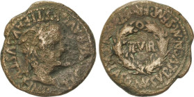 Celtiberian Coins
As. 14-37 d.C. TURIASO (Tarazona, Zaragoza). Anv.: TI. CAESAR AVG. F. AVGVSTVS IMP. (P. P.). Cabeza laureada de Tiberio a derecha. ...