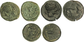 Celtiberian Coins
Lote 3 monedas Semis. CALAGURRIS, GADES e ILTIRTA. AE. A EXAMINAR. MBC- a MBC.