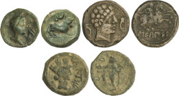 Celtiberian Coins
Lote 3 monedas Semis (2) y As. CASTELE, CARTEIA y SECAISA. AE. A EXAMINAR. MBC-.