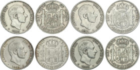 Peseta Period
Alfonso XII
Lote 4 monedas 50 Centavos de Peso. 1881, 1882, 1883 y 1885. MANILA. MBC- a MBC.