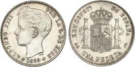 Peseta Period
Alfonso XIII
1 Peseta. 1899 (*18-99). S.G.-V. (Algo limpiada). EBC+.