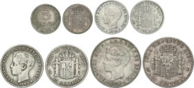 Peseta Period
Alfonso XIII
Lote 4 monedas 5, 10, 20 y 40 Centavos de Peso. 1896. PUERTO RICO. P.G.-V. A EXAMINAR. MBC a MBC+.
