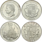 World Coins
Andorra
Lote 2 monedas 50 Diners. 1960 y 1964. Anv.: Carlomagno y Napoleón. Tirada: 3100 y 5150 piezas. AR. Bruce-X5, X10. PROOF.