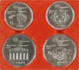 World Coins
Canada
Set 4 monedas 5 (2) y 10 Dólares (2). 1974. AR. Olimpiada Montreal ´ 76. II Serie: Cabeza de Zeus, Atleta con antorcha, Templo de...