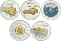 World Coins
Canada
Lote 5 monedas 15, 20 Dollars (4). 2001 a 2003. AR. KM-415, 483, 484, 485, 523. PROOF.