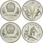 World Coins
China
Lote 2 monedas 25 Yuan. 1982. 19,46 grs. AR. Mundial de fútbol: España ´ 82. KM-59, 60. PROOF.