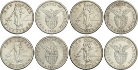 World Coins
Philippines
Lote 4 monedas 1 Peso. 1907, 08 (2), 09. AR. A EXAMINAR. KM-172. MBC- a MBC+.