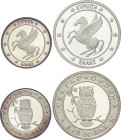 World Coins
Greece
Lote 4 monedas 10 (2) y 25 Ecu (2). 1992, 1993. 10,20 y 28,56 grs. AR. Las de 1993 Piefort, tirada máxima 1.000 piezas. En estuch...