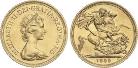 World Coins
Great Britain
Sovereign. 1980. ELIZABETH II. 7,97 grs. AU. Fr-418; KM-919. SC.