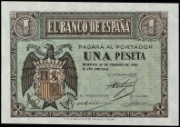 Spanish Banknotes
Estado Español
1 Peseta. 28 Febrero 1938. Serie E. Ed-427a. EBC.