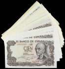 Spanish Banknotes
Estado Español
Lote 65 billetes 100 Pesetas. 17 Noviembre 1970. Falla. Series A a 7Q, incluye parejas, tríos y varias series corre...
