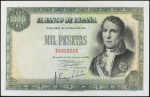 Spanish Banknotes
Estado Español
1.000 Pesetas. 4 Noviembre 1949. Ramón de Santillán. Ed-458. EBC-.