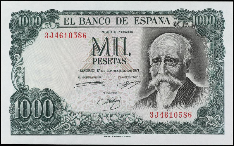 Spanish Banknotes
Estado Español
1.000 Pesetas. 17 Septiembre 1971. Echegaray....